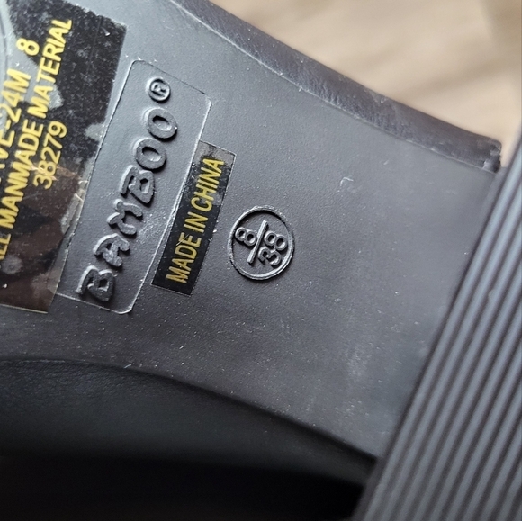 Women's Bamboo‎ Crave Black Shoes Heels Open Toe With Ribbon Tie Size 8 - Picture 9 of 9